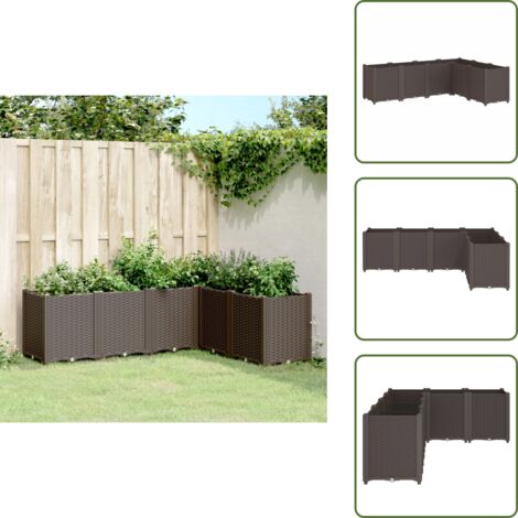 Jardinera de ratán - vidaXL Jardinera PP marrón 160x120x53 cm - Jardinera de polipropileno