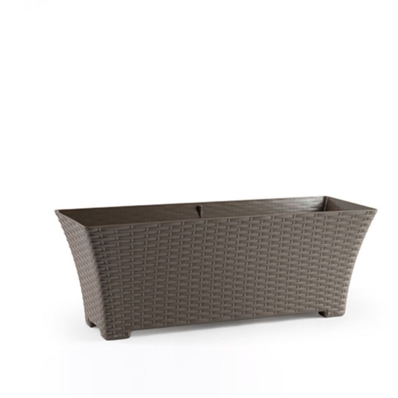 

Jardinera de Rattan Sintético 60 cm para Jardín o Terraza de gran Calidad | Seleccione Color - color :Marrón claro - Marrón claro - Marrón claro
