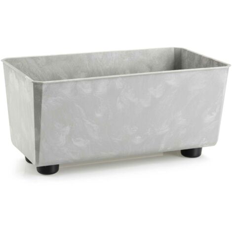 Jardinera de salvia, hormigón gris