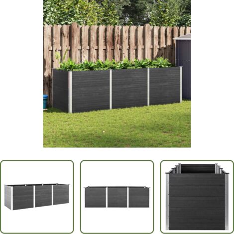 Jardinera de WPC -  Arriate elevado de WPC gris 300x100x91 cm