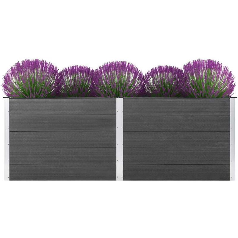 

vidaXL Arriate de WPC gris 250x100x91 cm - Gris