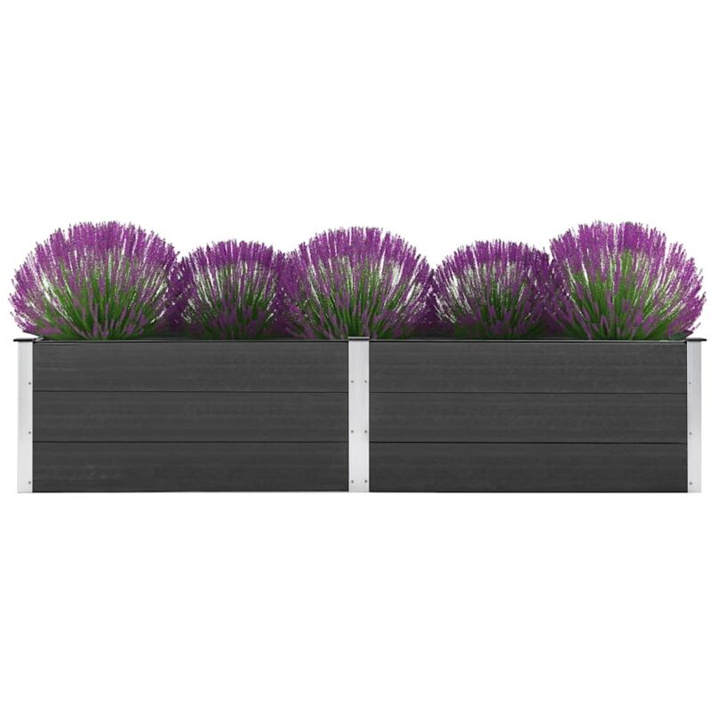 

vidaXL Arriate de WPC gris 250x50x54 cm - Gris