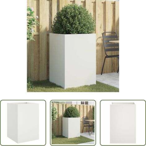 Jardinera decorativa -  Jardinera acero blanco 52x48x75 cm