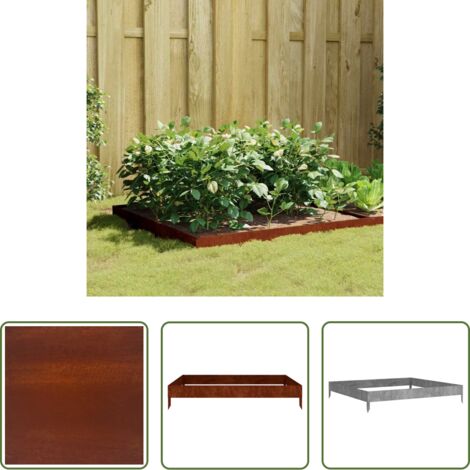 Jardinera decorativa -  Jardinera acero corten 100x100x18,5 cm