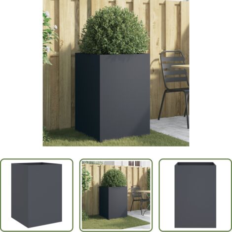 Jardinera decorativa -  Jardinera acero gris antracita 52x48x75 cm