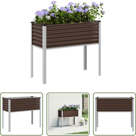 Jardinera decorativa -  Jardinera de acero marrón 100x45x90 cm