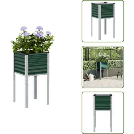 Jardinera decorativa - vidaXL Jardinera de jardín verde 45x45x88 cm acero - Jardinera para jardín