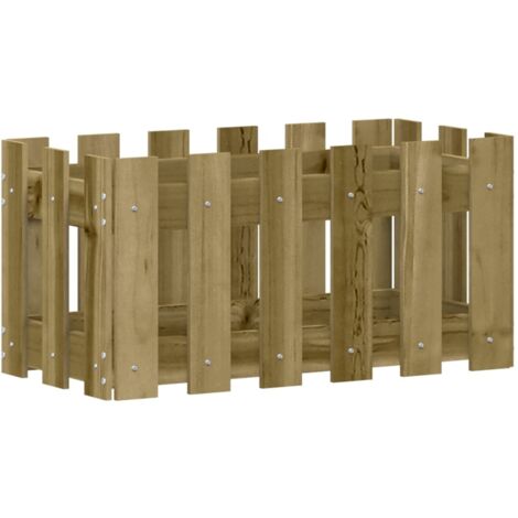 Jardinera diseño de valla madera de pino impregnada 60x30x30 cm vidaXL