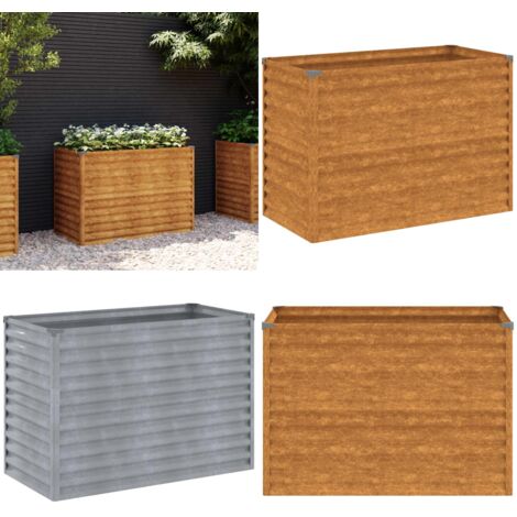 Jardinera elevada 100x50x69 cm acero corten - Acero corten - Maceta decorativa