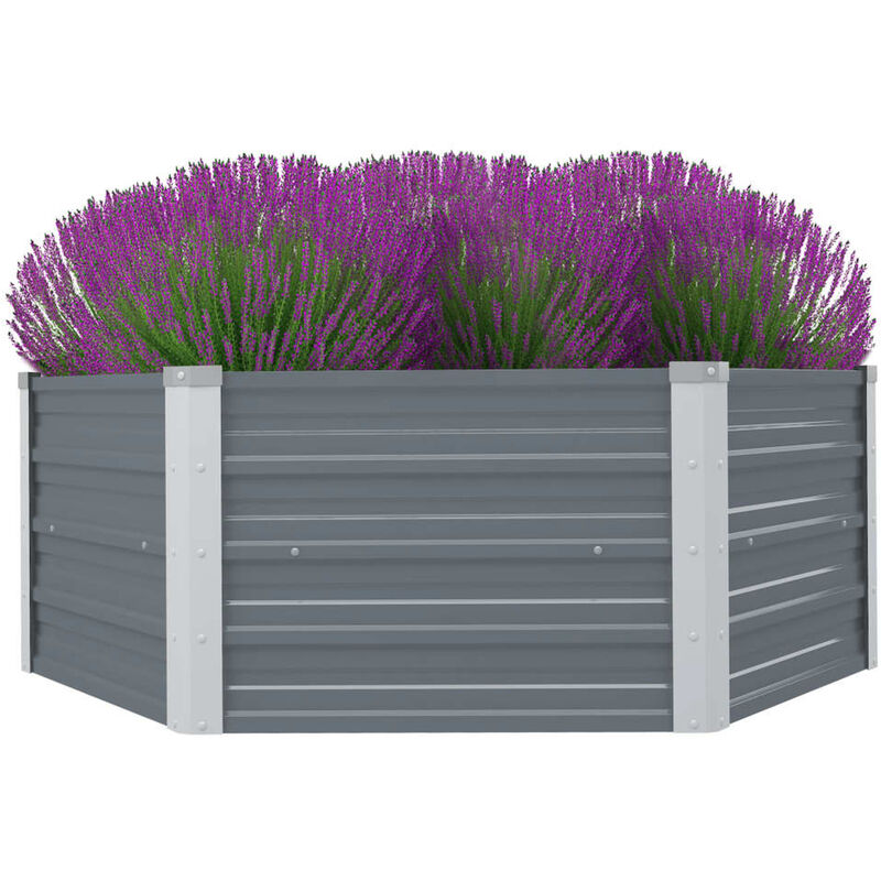 

Jardinera elevada 129x129x46 cm acero galvanizado gris