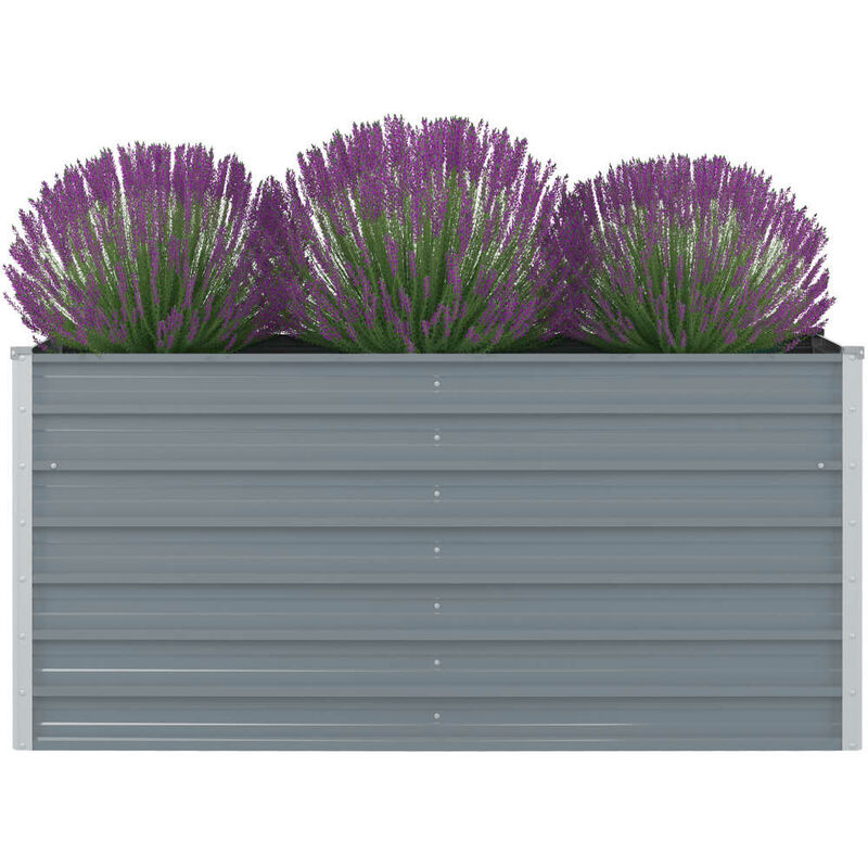 

Jardinera elevada 160x80x77 cm acero galvanizado gris