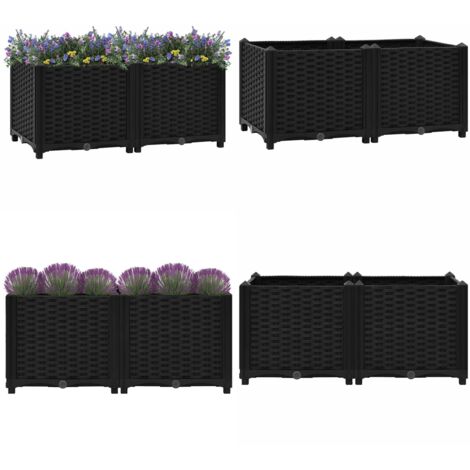 Jardinera elevada 80x40x38 cm Polipropileno - Maceta para plantas - Maceta para flores
