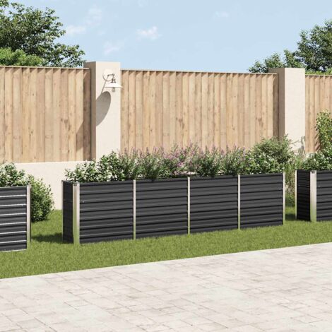 Jardinera elevada acero galvanizado gris antracita 320x40x77 cm