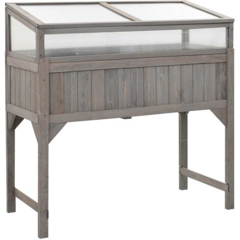 Jardinera elevada con invernadero 110x54x120 cm abeto vidaXL
