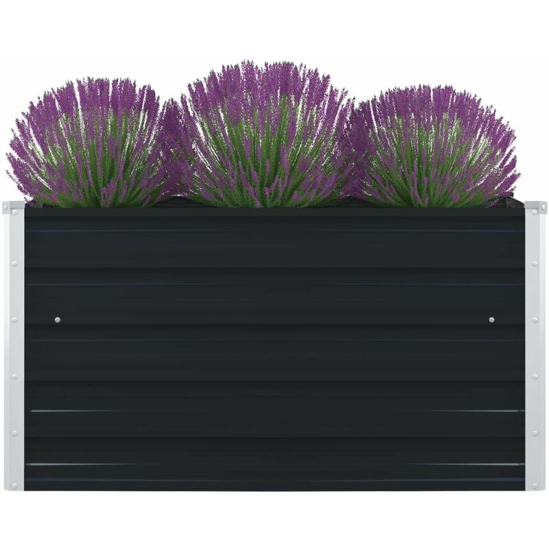 

Jardinera elevada de acero galvanizado antracita 100x100x45 cm