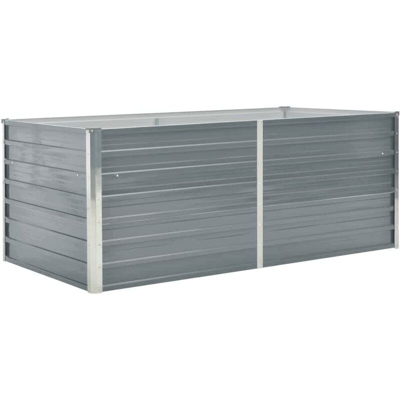 

Jardinera elevada de acero galvanizado gris 160x80x45 cm - Gris