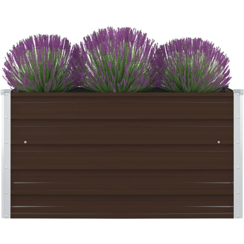 

Jardinera elevada de acero galvanizado marron 100x100x45 cm