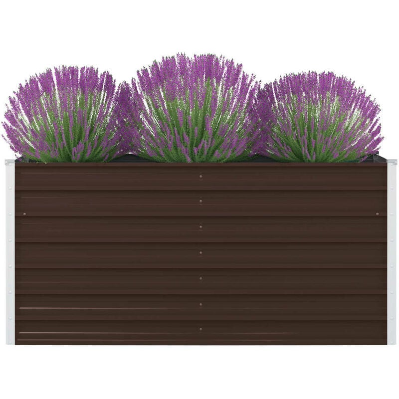 

Jardinera elevada de acero galvanizado marron 160x80x45 cm