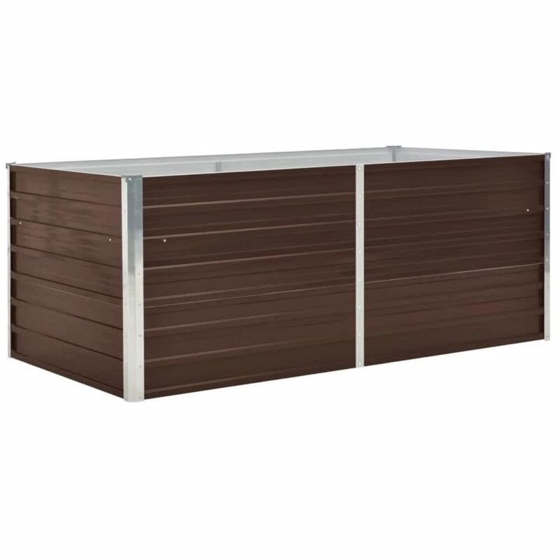

vidaXL Jardinera elevada de acero galvanizado marrón 160x80x45 cm - Marrón