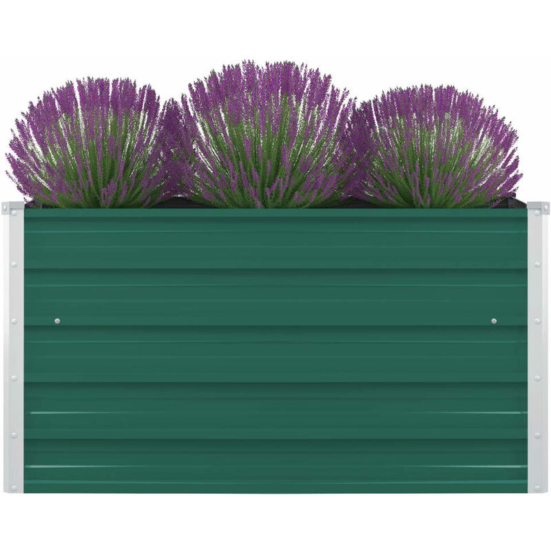 

Jardinera elevada de acero galvanizado verde 100x100x45 cm