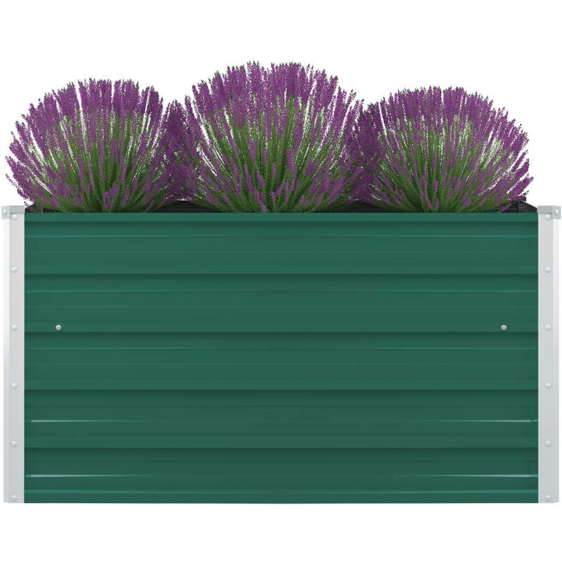 

Jardinera elevada de acero galvanizado verde 100x100x45 cm