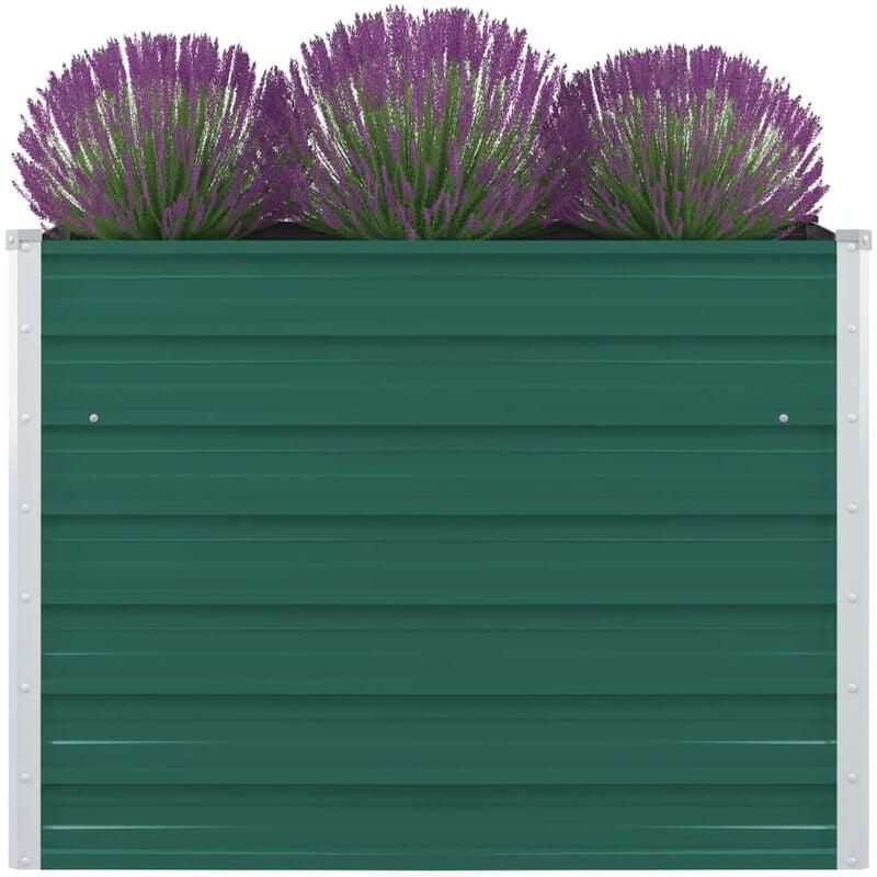 

Jardinera elevada de acero galvanizado verde 100x100x77 cm - Verde