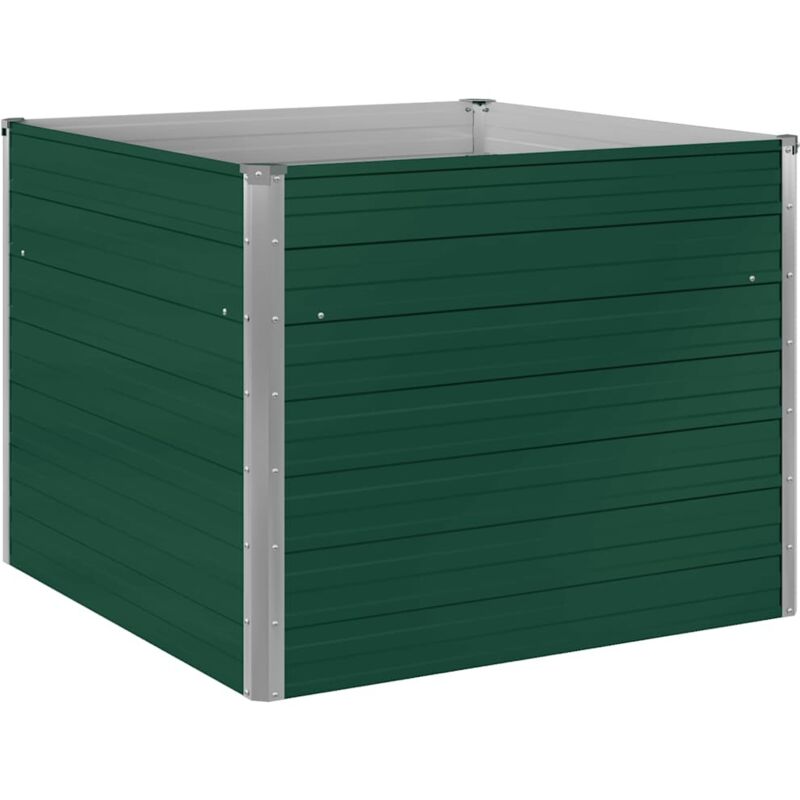 

vidaXL Jardinera elevada de acero galvanizado verde 100x100x77 cm - Verde
