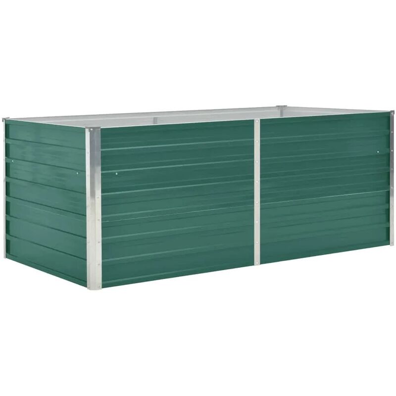 

Jardinera elevada de acero galvanizado verde 160x80x45 cm - Verde