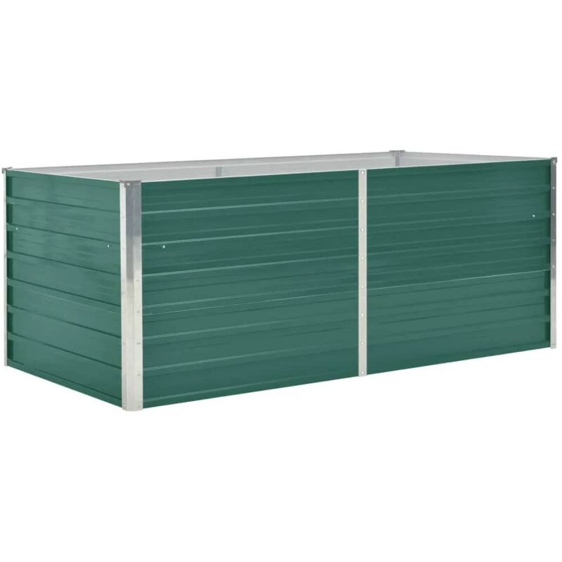 

vidaXL Jardinera elevada de acero galvanizado verde 160x80x45 cm - Verde