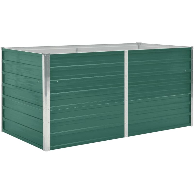 

vidaXL Jardinera elevada de acero galvanizado verde 160x80x77cm - Verde