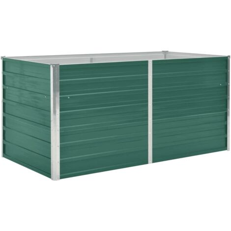 Jardinera elevada de acero galvanizado verde 160x80x77cm vidaXL