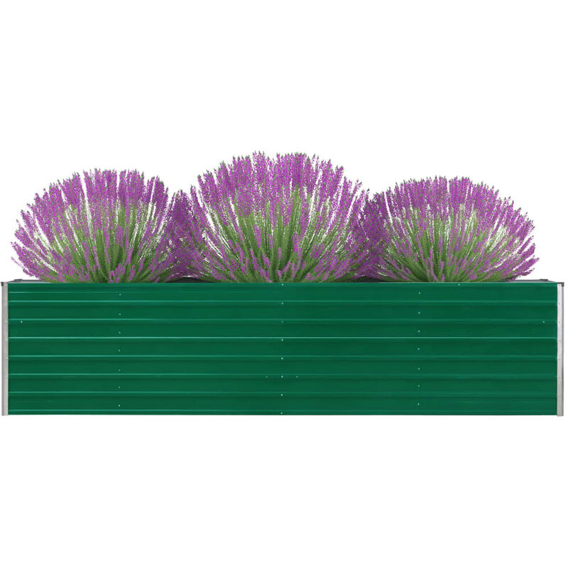 

Jardinera elevada de acero galvanizado verde 320x40x77 cm