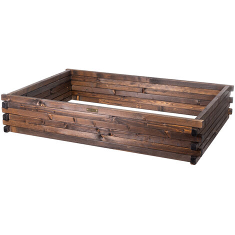 Jardinera elevada de madera 120x80x24cm Greenspot - Jardinera elevada para hierbas, flores y verduras - Jardinera de madera impregnada - Timber Dark Rosewood