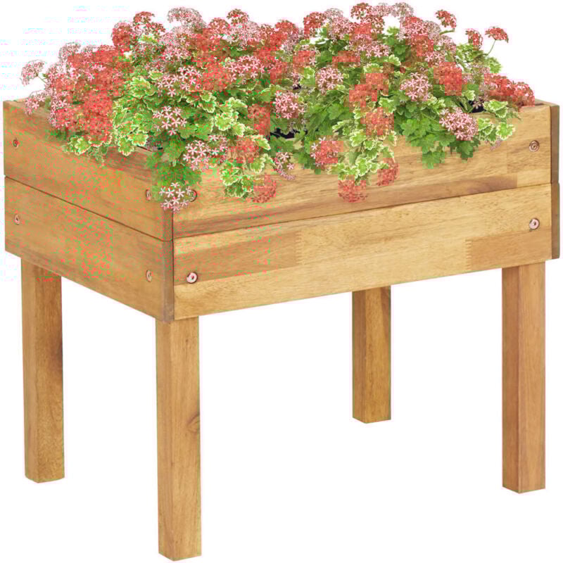 

vidaXL Jardinera elevada de madera maciza de acacia 50x40x45 cm - Marrón