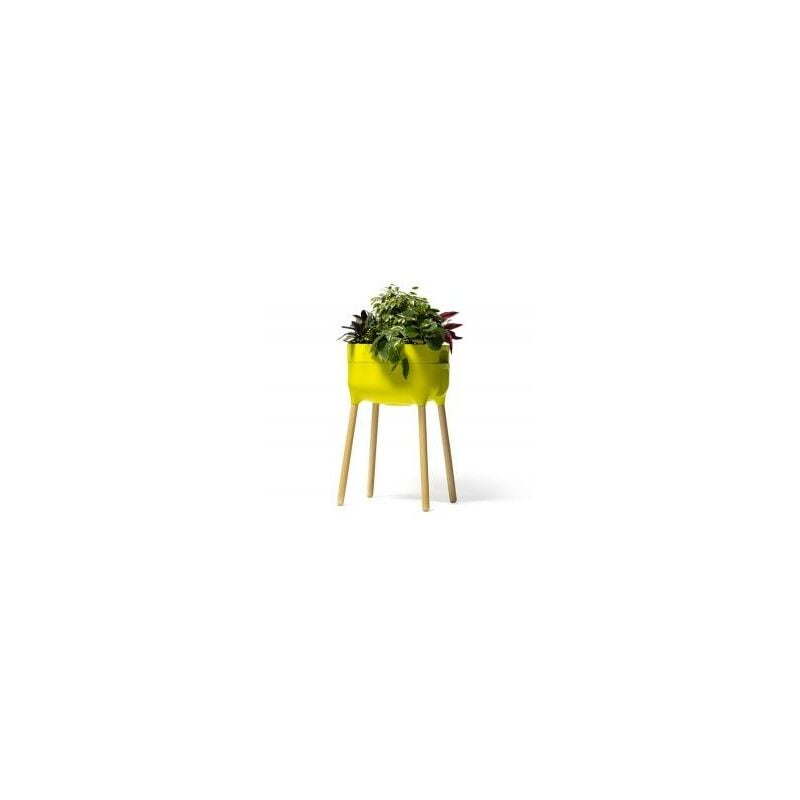 

Jardinera elevada con Autoriego y patas de madera. Verde Claro. 50,5x38x76 cm - Verde - Urbalive