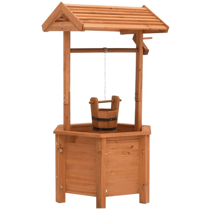 

vidaXL Jardinera en forma de pozo madera de abeto 40x40x84 cm - Marrón