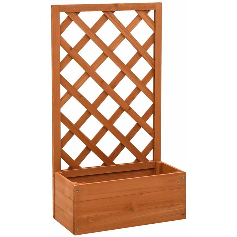 

Jardinera enrejada de jardin madera abeto naranja 50x25x90 cm