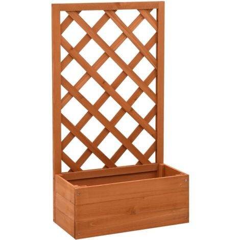Jardinera enrejada de jardín madera abeto naranja 50x25x90 cm vidaXL