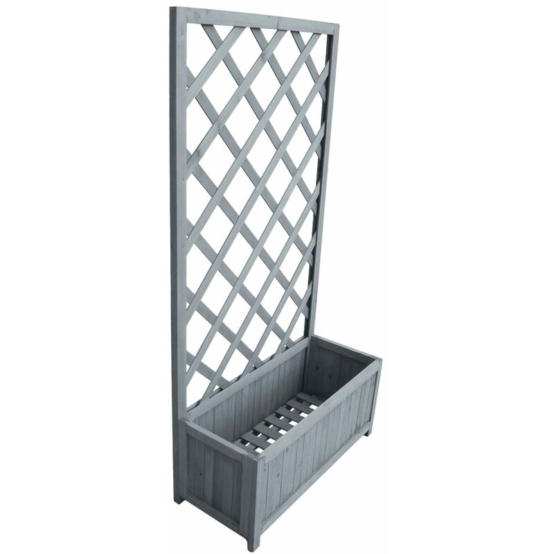 

Jardinera enrejada madera maciza de abeto 30x70x135 cm
