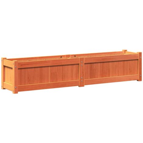 Jardinera exterior madera maciza pino marrón cera 150x31x31 cm vidaXL