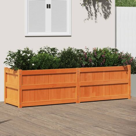 Jardinera exterior madera maciza pino marrón cera 180x50x50cm vidaXL
