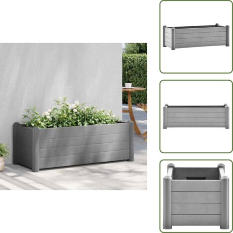 Jardinera exterior - vidaXL Arriate de jardín PP gris piedra 100x43x35 cm - Jardinera interior