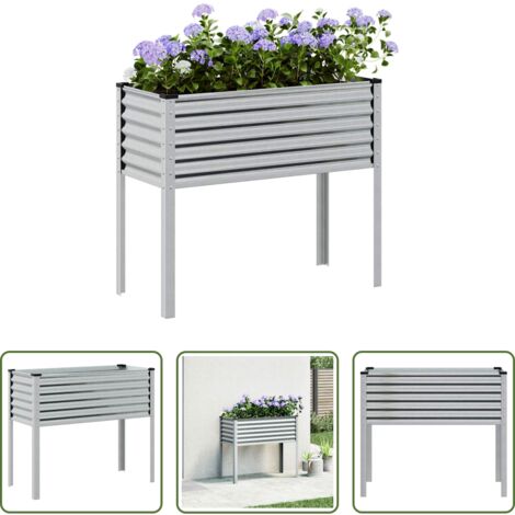 Jardinera galvanizada -  Jardinera de jardín 100x45x90 cm de acero galvanizado