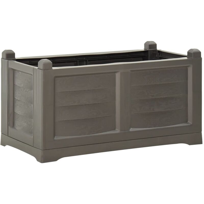 

Jardinera gris 80x42,5x42 cm PP