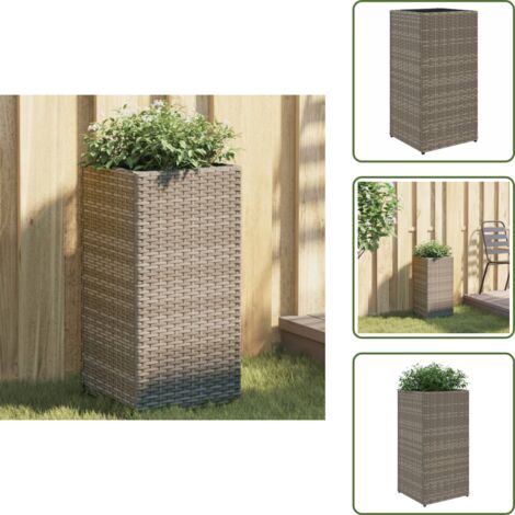 Jardinera gris - vidaXL Jardinera de ratán sintético gris 30x30x60 cm - Jardinera exterior