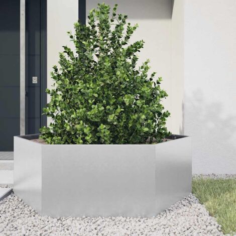 Jardinera hexagonal acero galvanizado 138x120x45 cm