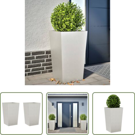 Jardinera -  Jardineras 2 uds de acero inoxidable 45x45x75 cm