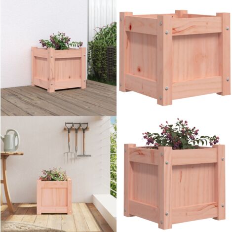 Jardinera madera maciza de abeto Douglas 31x31x31 cm - Jardinera de exterior - Madera de abeto douglas