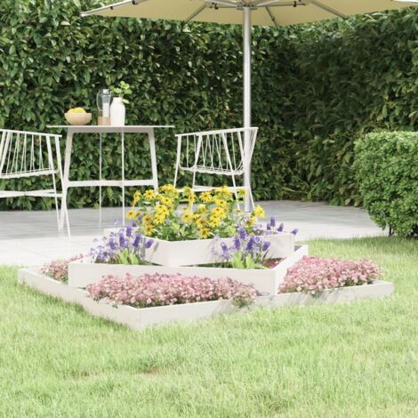 Jardinera madera maciza de pino blanco 112x112x27 cm vidaXL