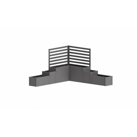 JARDINERA METALICA DAVINCI VERSION 1 BIOHORT COLOR GRIS CUARZO METALICO